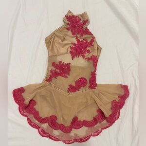 Custom made pink and Tan Kids dance Costume